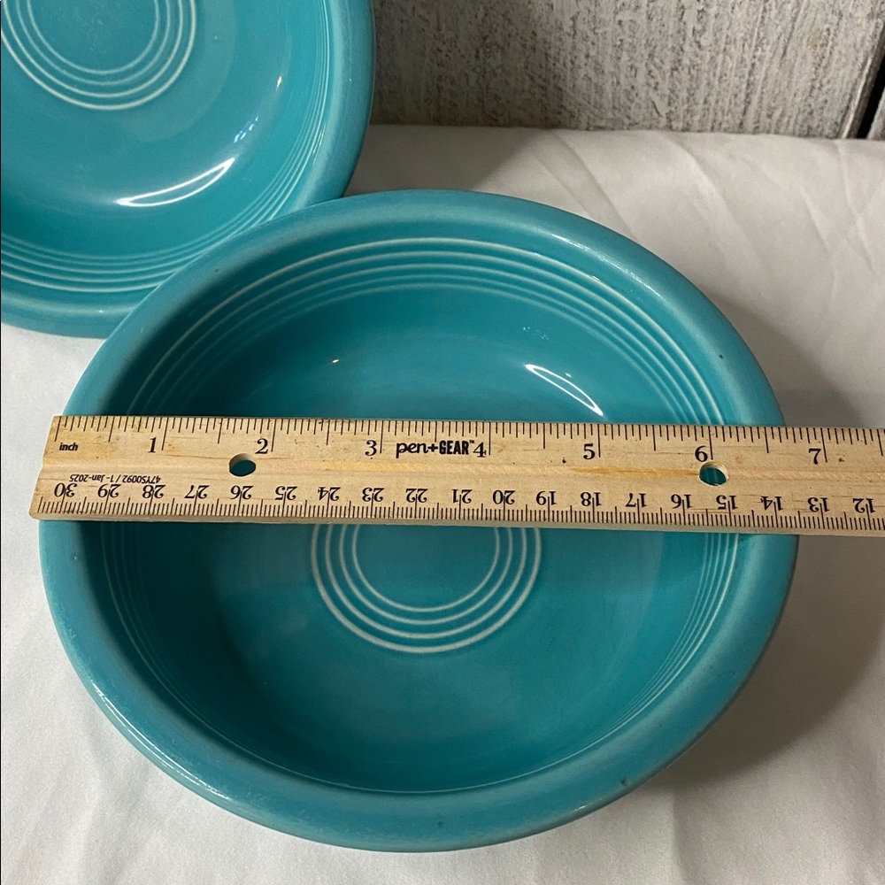 2 Fiestaware Vintage bowl Fiesta Original turquoise blue 6 3/4” - Picture 2 of 9